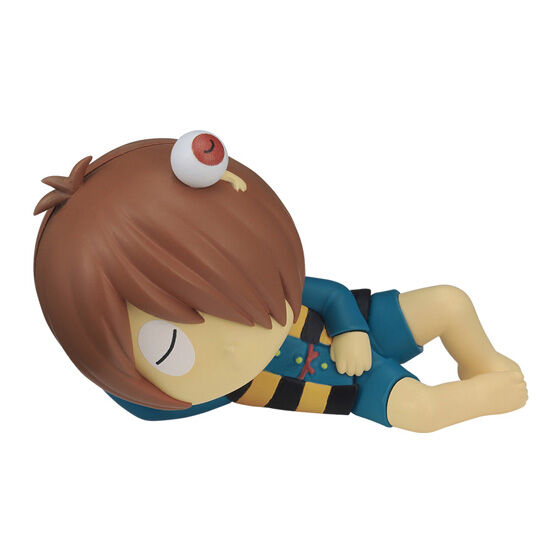 鬼太郎&目玉おやじ。横向きで眠る鬼太郎の頭上に目玉おやじを配置