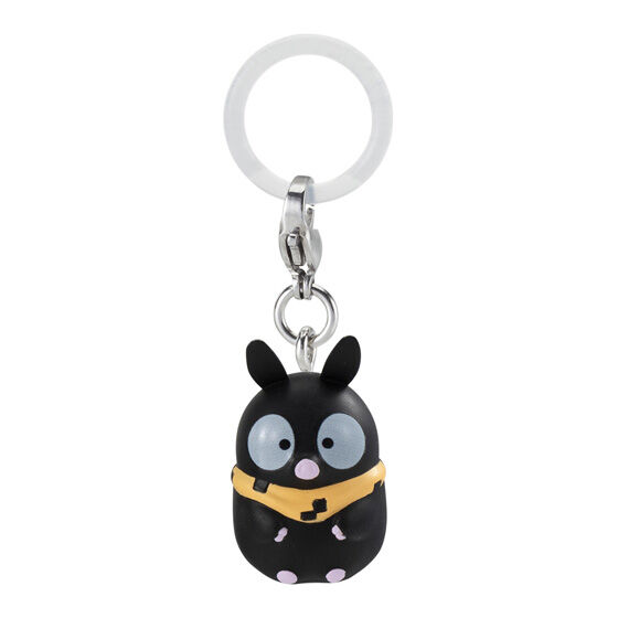 Pちゃん：黒い体に大きな青系の目とピンクの鼻。黄色いバンダナの黒い模様が目印です。