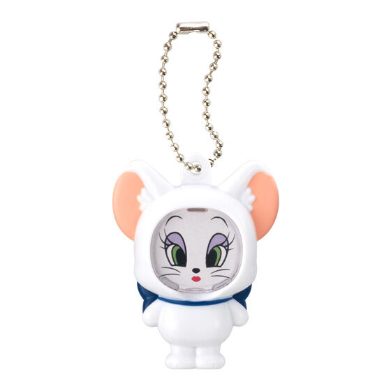 トゥードルス:白い体にピンク系の耳、首元の青いリボン。目元の違うキャラクター台紙が見えます。